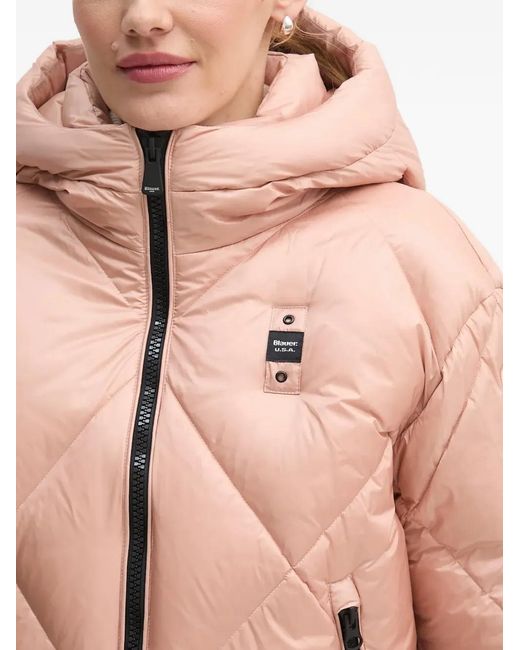 Blauer Pink Hooded Quilted Jacket