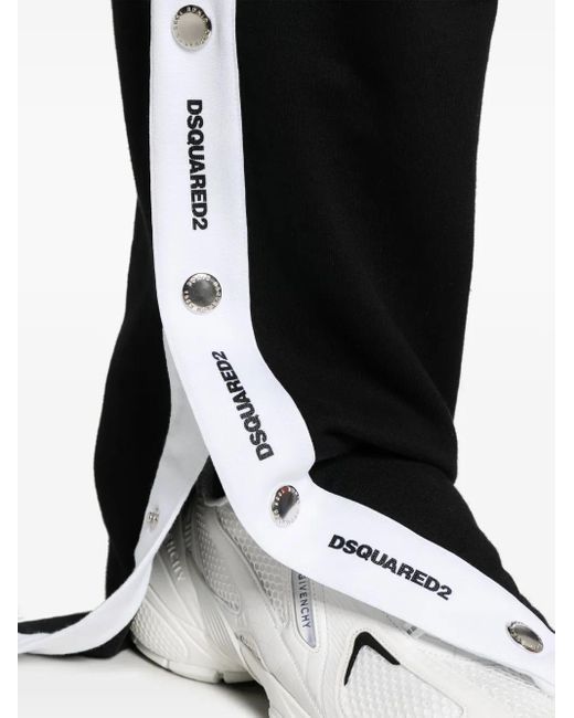 DSquared² Black Burbs Logo-Tape Track Pants for men