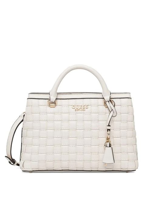 Guess White Sandy Logo Tote Bag
