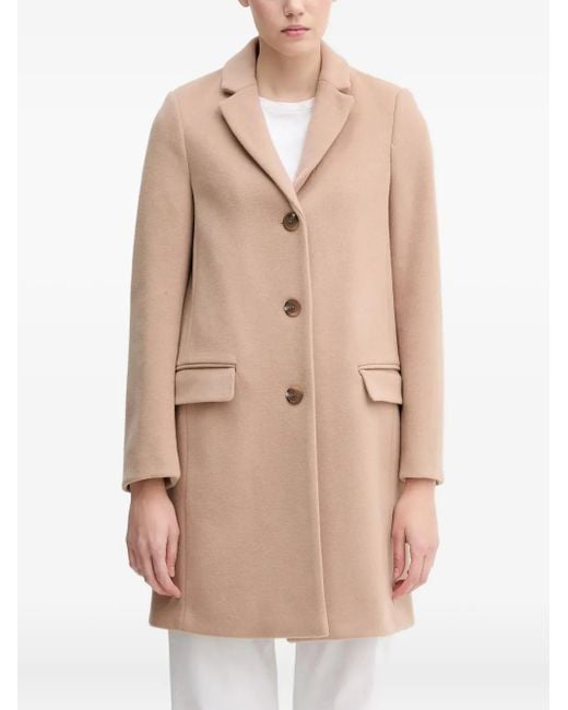 Benetton Natural Button-Fastening Coat
