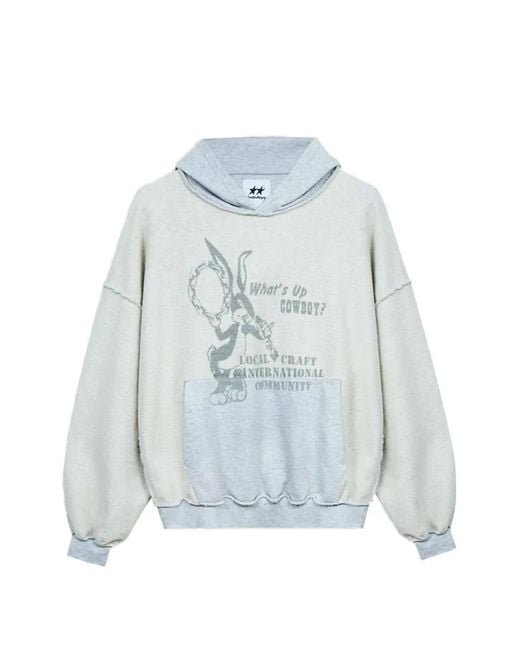 Twojeys Blue Graphic-Print Hoodie for men