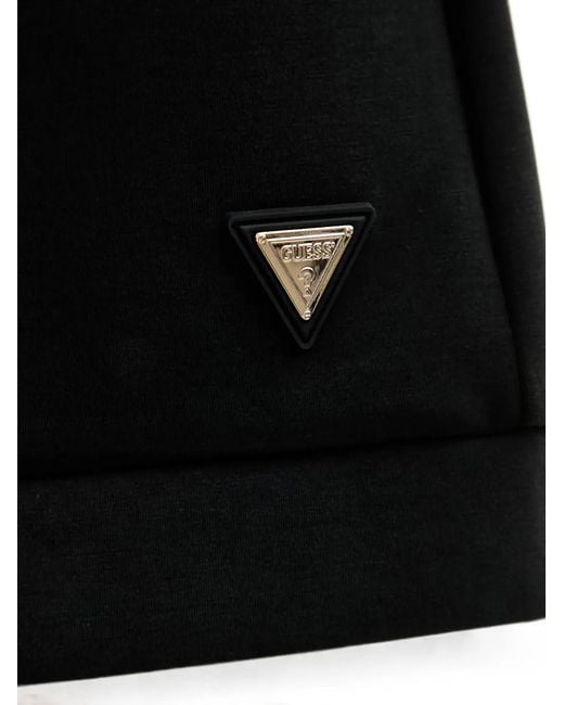 Guess Black Logo-Plaque Drawstring Shorts