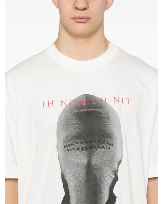 Camiseta con estampado de máscara Ih Nom Uh Nit de hombre de color White