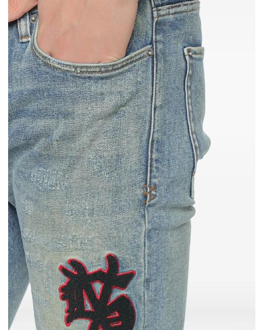 Ksubi Blue Van Winkle Distressed Jeans for men