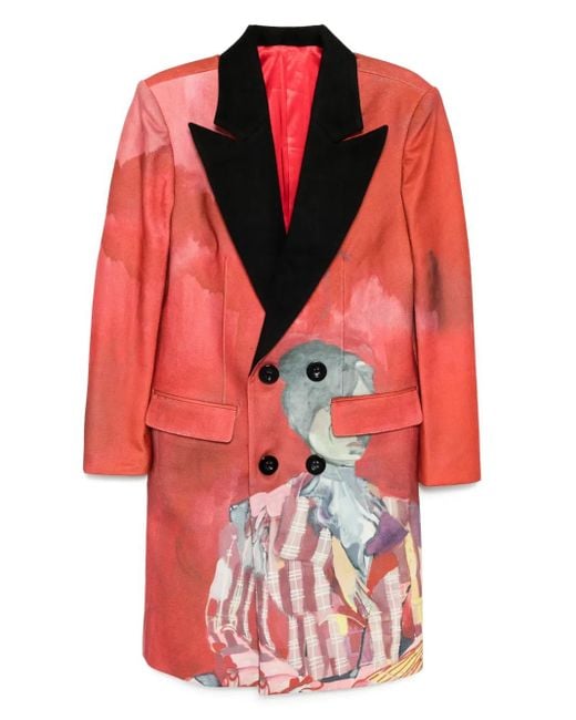 Kidsuper Red Watercolor Girl Coat for men
