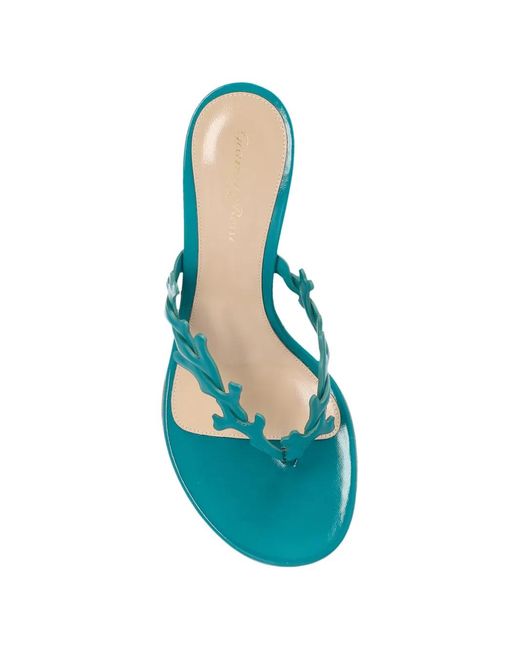 Gianvito Rossi Blue Cutout Heel Sneakers