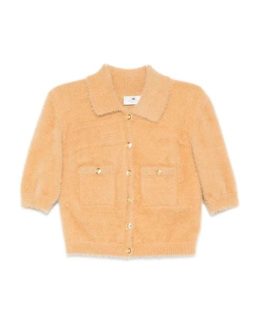 Cropped cardigan Elisabetta Franchi de color Natural