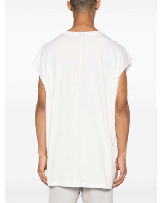Thom Krom White Raw-cut Sleeveless T-shirt for men