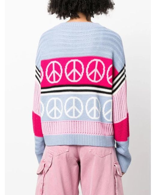 Moschino Pink Relaxed Fit Wool Blend Sweater