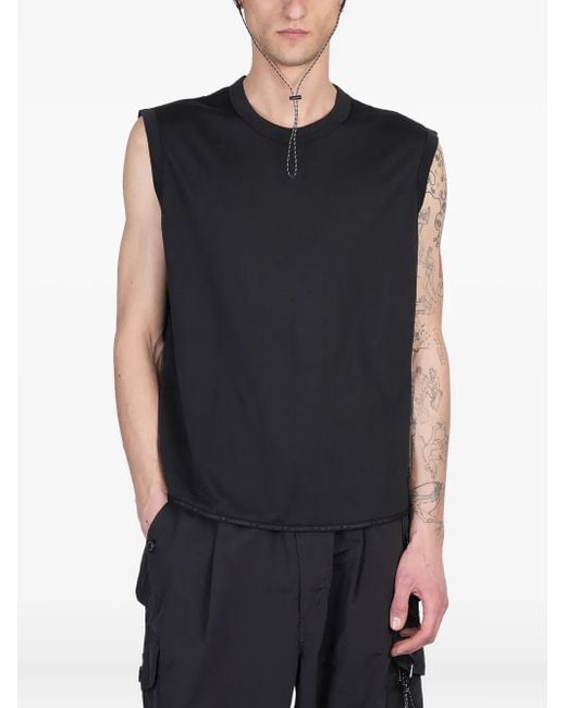 メンズ And Wander Wool Tank Top Black