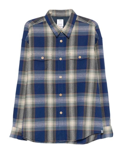 Visvim Blue Lumber Check Long-Sleeve Shirt for men