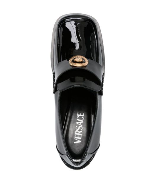 Versace Black Alia 55mm Leather Loafers