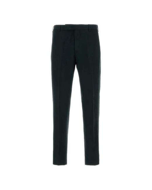 PT Torino Black Lyocell Blend Trousers for men