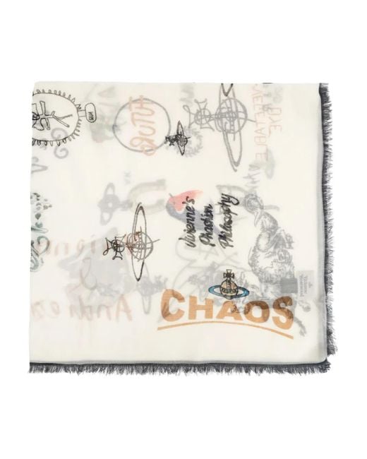 Vivienne Westwood Sjaal Met Franje in het Natural