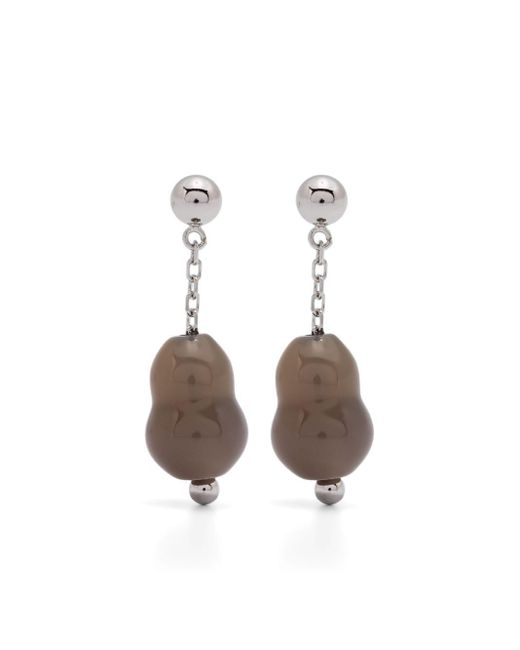 Lemaire White Carved-stone Earrings