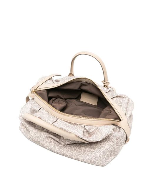 Borbonese Natural Medium Vis A Vis Gathered Tote Bag