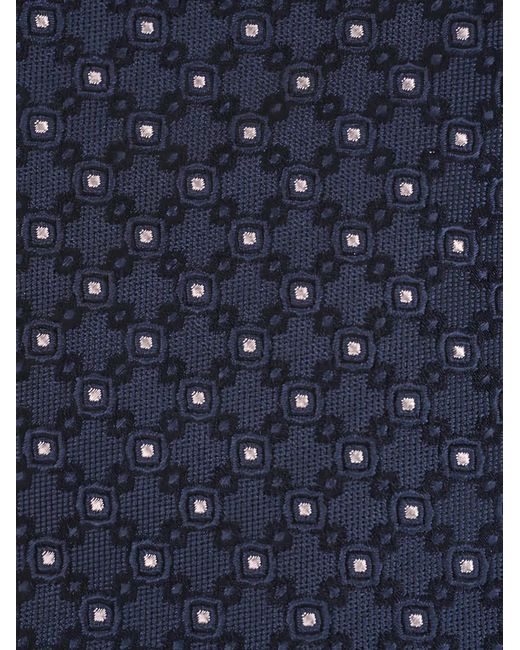 Brunello Cucinelli White Patterned-Jacquard Tie for men