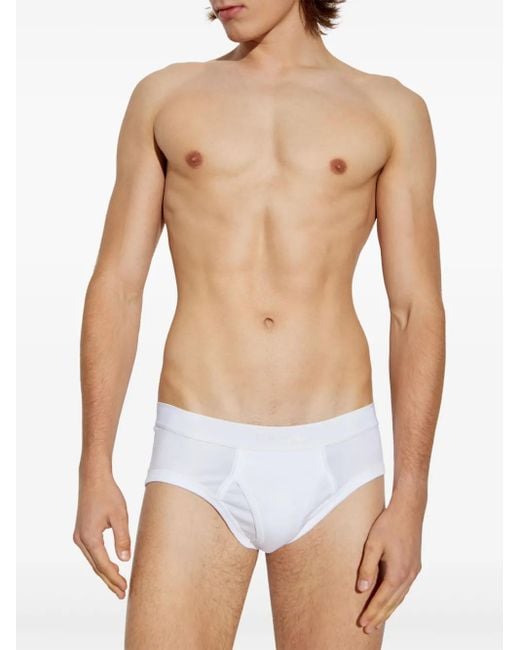 Tom Ford White Logo-Waistband Briefs for men