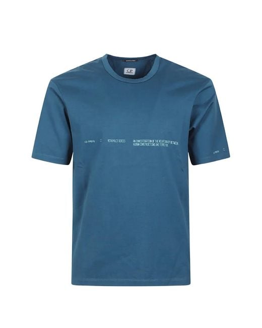 C P Company Blue Metropolis Series Graphic-Print T-Shirt for men