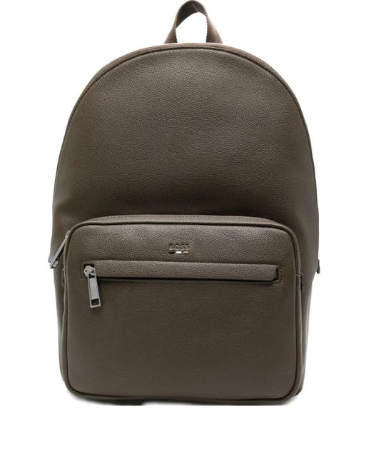Boss Gray Zip Backpack for men