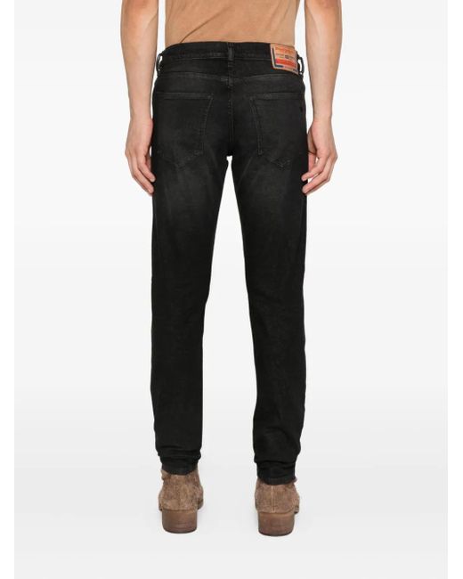 DIESEL Black Jeans With Logo Plaque for men