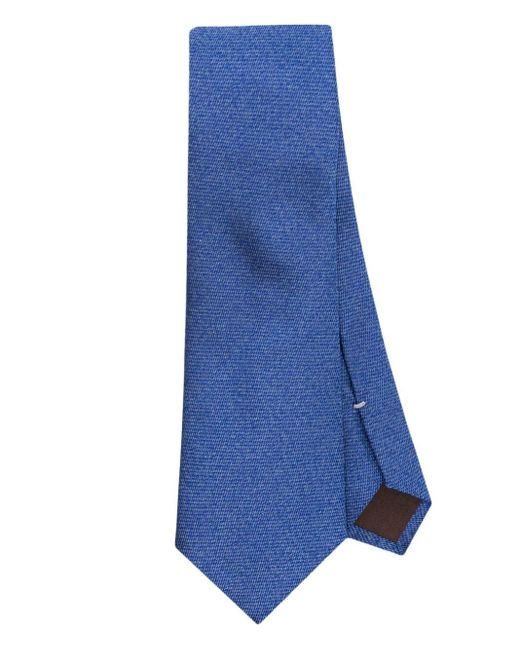 Canali Blue Pattern-jacquard Silk Tie for men