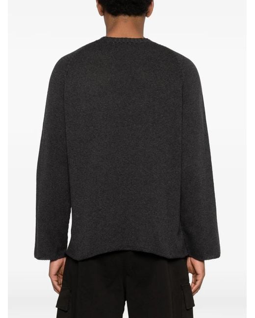 Laneus Black Crew-Neck Long-Sleeve Sweater for men