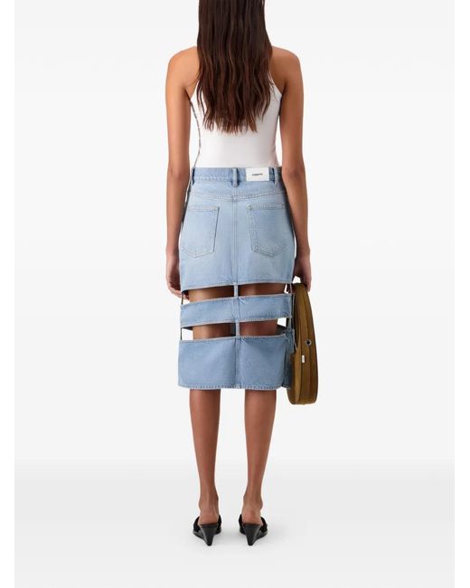Coperni Denim Midi-Rok in het Blue