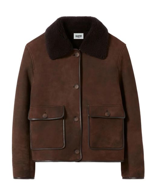 Claudie Pierlot Jack Met Lammy Kraag in het Brown