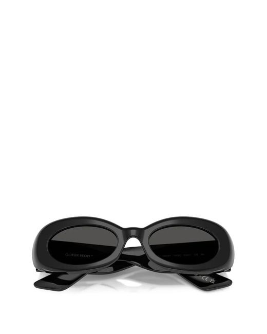 Oliver Peoples Black Oval-Frame Sunglasses