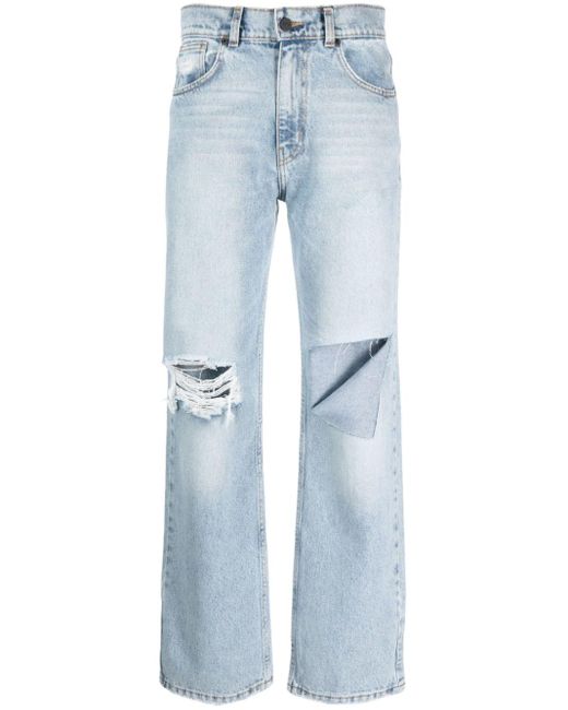 The Mannei Blue Lisa Ripped Straight-leg Jeans