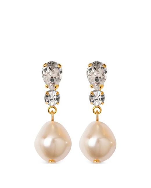 Jennifer Behr Metallic Kristina Crystal Faux-Pearl Earrings
