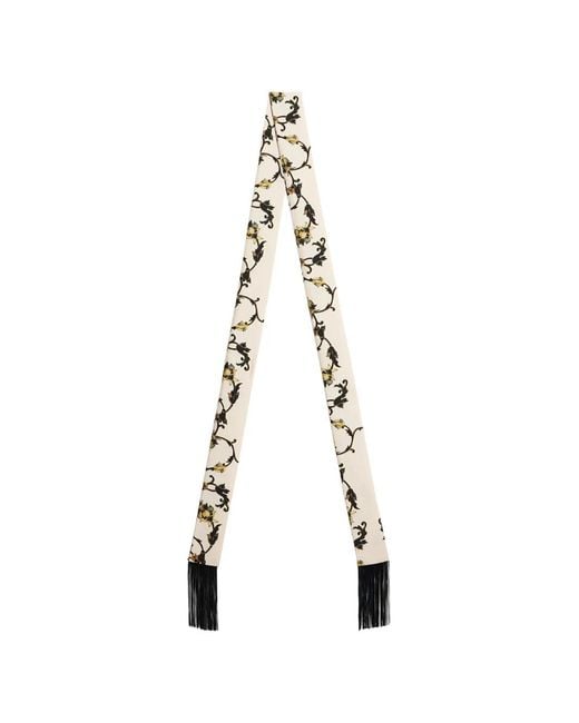 LaDoubleJ White Skinny Belt 6X180 With Fringes