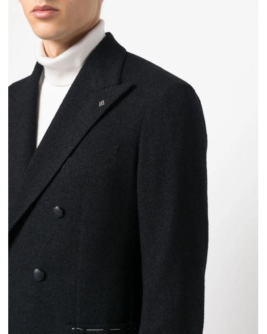 Tagliatore Black Double-breasted Jacket for men