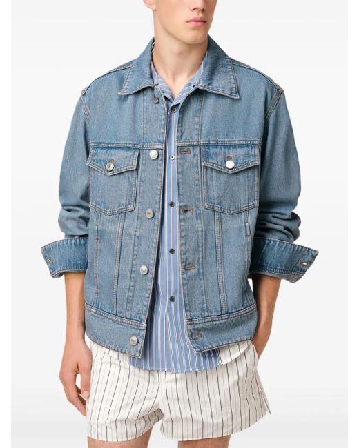 Moncler Blue Cotton Trucker Jacket