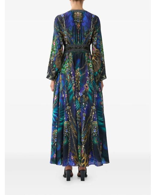 Camilla Blue Kleid mit gerafften Details