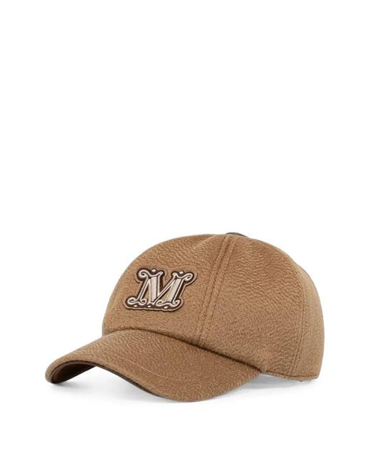 Max Mara Brown Logo-Patch Baseball Cap