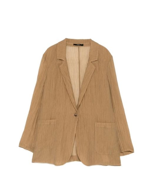 Seventy Natural Notched-Lapel Textured Blazer