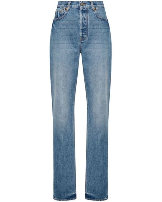 Jacquemus Le De-nimes Droit High Waist Straight Jeans in het Blue