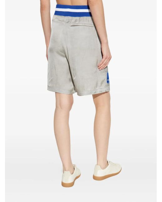 Off-White c/o Virgil Abloh Blue Dyed Vi Sat 00 Logo-Patch Loose Shorts