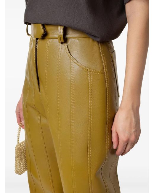 Aleksandre Akhalkatsishvili Green Faux-Leather Trousers