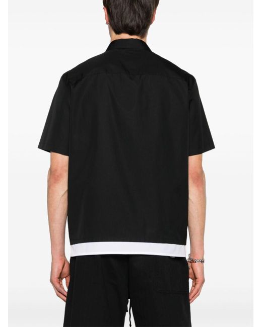 Neil Barrett Black Loose Double Cotton Shirt for men