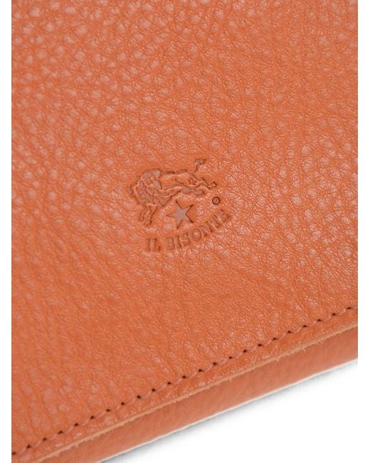 Il Bisonte Orange Logo-Debossed Leather Wallet for men