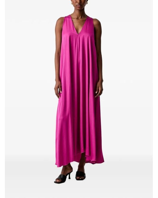 Haveone Pink V-Neck Sleeveless Maxi Dress