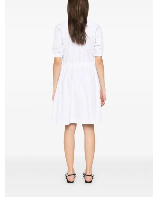 Moschino White Poplin Midi Dress