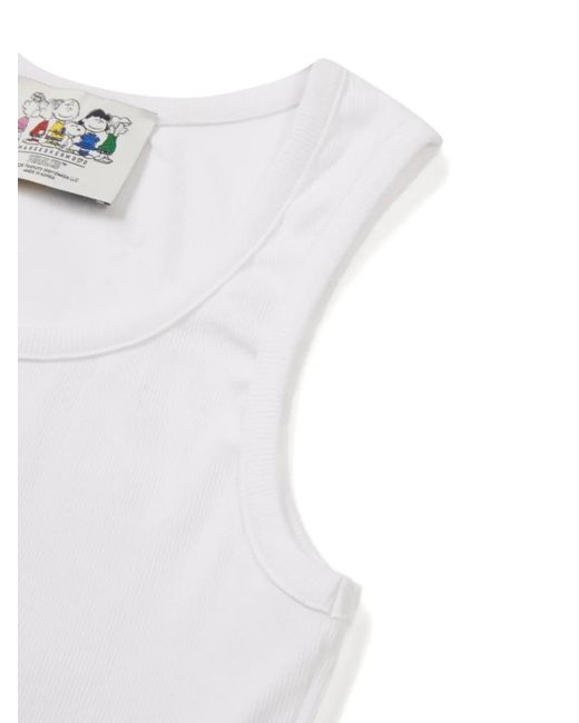 MARGE SHERWOOD White Haut Peanuts À Design Sans Manches