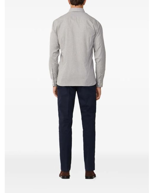 Hackett Gray Puppytooth-Pattern Shirt for men