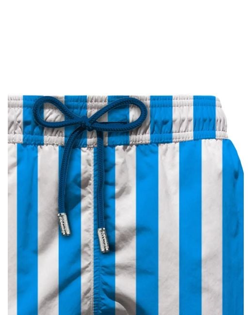 Mc2 Saint Barth Blue Short De Bain Rayé À Lien De Resserrage for men