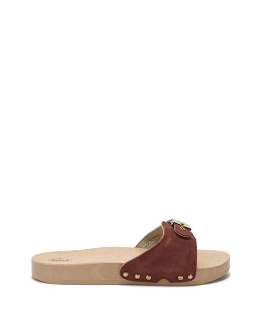 Scholl Brown Pescura Buckle-Detail Sandals