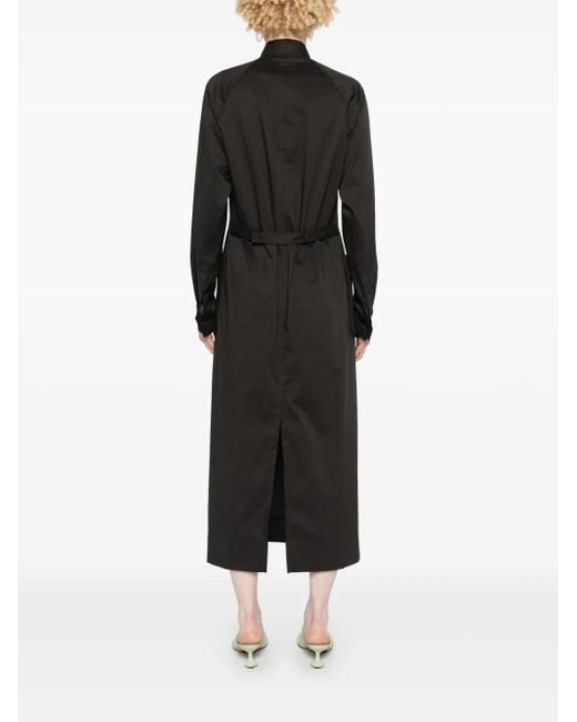 Robe-Chemise Mi-Longue À Col Officier Issey Miyake en coloris Black